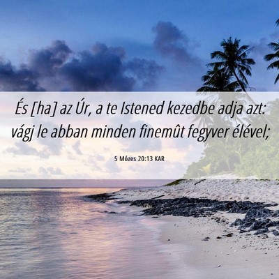 Picture 06 - 5 Mózes 20:13 KAR - És [ha] az Úr, a te Istened kezedbe adja azt: - Bible Verse Picture