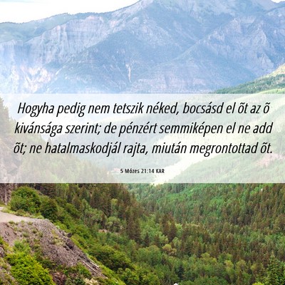 Picture 06 - 5 Mózes 21:14 KAR - Hogyha pedig nem tetszik néked, bocsásd el õt - Bible Verse Picture