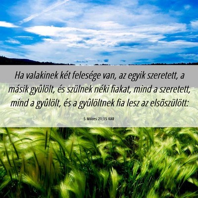 Picture 06 - 5 Mózes 21:15 KAR - Ha valakinek két felesége van, az egyik - Bible Verse Picture