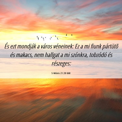 Picture 06 - 5 Mózes 21:20 KAR - És ezt mondják a város véneinek: Ez a mi - Bible Verse Picture