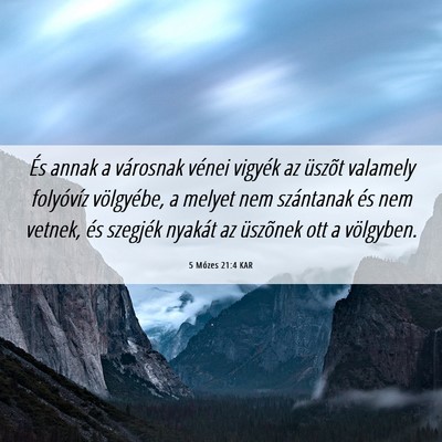 Picture 06 - 5 Mózes 21:4 KAR - És annak a városnak vénei vigyék az üszõt - Bible Verse Picture