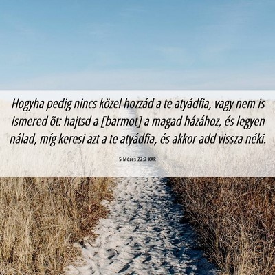 Picture 06 - 5 Mózes 22:2 KAR - Hogyha pedig nincs közel hozzád a te atyádfia, - Bible Verse Picture