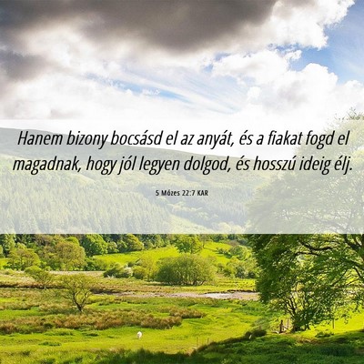 Picture 06 - 5 Mózes 22:7 KAR - Hanem bizony bocsásd el az anyát, és a fiakat - Bible Verse Picture