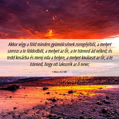 Picture 06 - 5 Mózes 26:2 KAR - Akkor végy a föld minden gyümölcsének - Bible Verse Picture