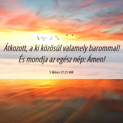 Picture 06 - 5 Mózes 27:21 KAR - Átkozott, a ki közösül valamely barommal! És - Bible Verse Picture