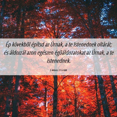 Picture 06 - 5 Mózes 27:6 KAR - Ép kövekbõl építsd az Úrnak, a te - Bible Verse Picture
