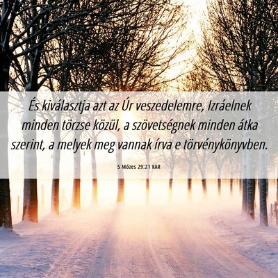 Picture 06 - 5 Mózes 29:21 KAR - És kiválasztja azt az Úr veszedelemre, - Bible Verse Picture