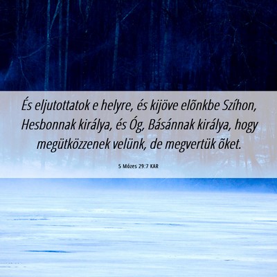 Picture 06 - 5 Mózes 29:7 KAR - És eljutottatok e helyre, és kijöve elõnkbe - Bible Verse Picture