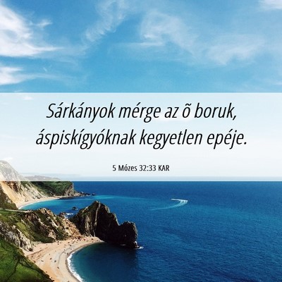 Picture 06 - 5 Mózes 32:33 KAR - Sárkányok mérge az õ boruk, áspiskígyóknak - Bible Verse Picture
