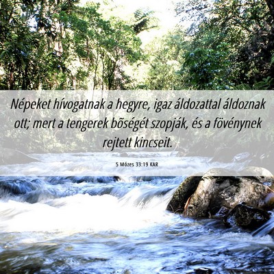 Picture 06 - 5 Mózes 33:19 KAR - Népeket hívogatnak a hegyre, igaz áldozattal - Bible Verse Picture