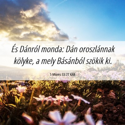 Picture 06 - 5 Mózes 33:22 KAR - És Dánról monda: Dán oroszlánnak kölyke, a - Bible Verse Picture