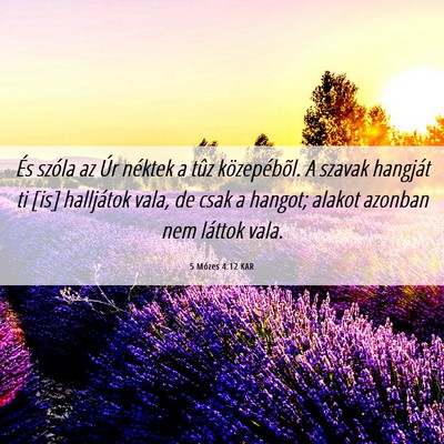 Picture 06 - 5 Mózes 4:12 KAR - És szóla az Úr néktek a tûz közepébõl. A - Bible Verse Picture