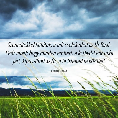 Picture 06 - 5 Mózes 4:3 KAR - Szemeitekkel láttátok, a mit cselekedett az Úr - Bible Verse Picture