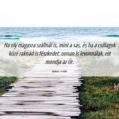 Picture 06 - Abdiás 1:4 KAR - Ha oly magasra szállnál is, mint a sas, és ha - Bible Verse Picture