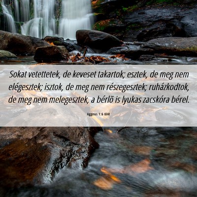 Picture 06 - Aggeus 1:6 KAR - Sokat vetettetek, de keveset takartok; esztek, de - Bible Verse Picture