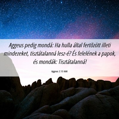 Picture 06 - Aggeus 2:13 KAR - Aggeus pedig mondá: Ha hulla által fertõzött - Bible Verse Picture