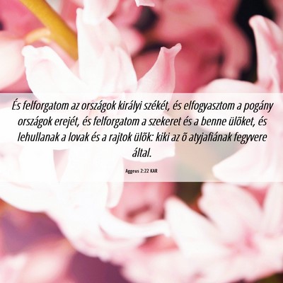 Picture 06 - Aggeus 2:22 KAR - És felforgatom az országok királyi székét, - Bible Verse Picture