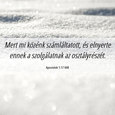 Picture 06 - Apostolok 1:17 KAR - Mert mi közénk számláltatott, és elnyerte - Bible Verse Picture
