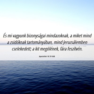 Picture 06 - Apostolok 10:39 KAR - És mi vagyunk bizonyságai mindazoknak, a miket - Bible Verse Picture