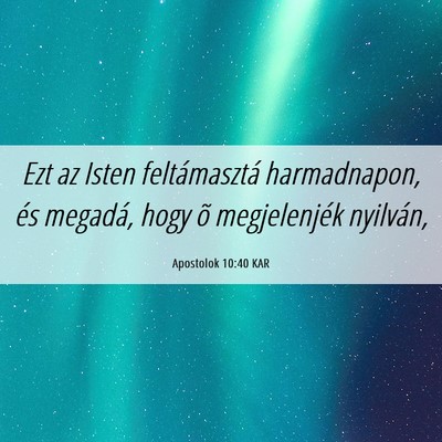 Picture 06 - Apostolok 10:40 KAR - Ezt az Isten feltámasztá harmadnapon, és - Bible Verse Picture