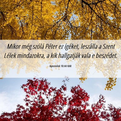 Picture 06 - Apostolok 10:44 KAR - Mikor még szólá Péter ez ígéket, leszálla - Bible Verse Picture