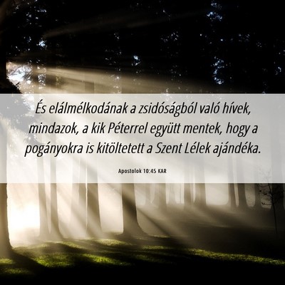 Picture 06 - Apostolok 10:45 KAR - És elálmélkodának a zsidóságból való - Bible Verse Picture
