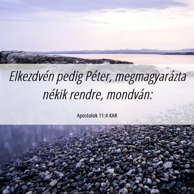 Picture 06 - Apostolok 11:4 KAR - Elkezdvén pedig Péter, megmagyarázta nékik - Bible Verse Picture