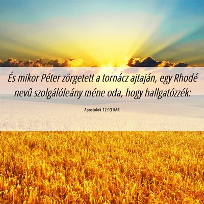 Picture 06 - Apostolok 12:13 KAR - És mikor Péter zörgetett a tornácz ajtaján, - Bible Verse Picture