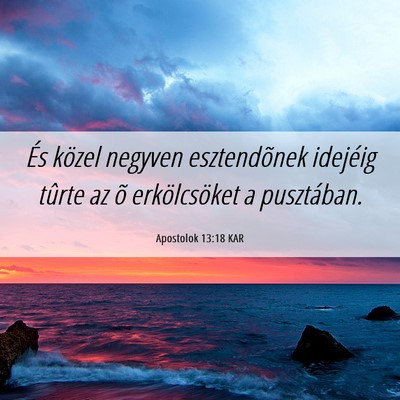 Picture 06 - Apostolok 13:18 KAR - És közel negyven esztendõnek idejéig tûrte - Bible Verse Picture