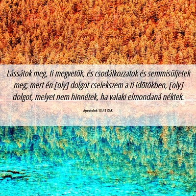 Picture 06 - Apostolok 13:41 KAR - Lássátok meg, ti megvetõk, és csodálkozzatok - Bible Verse Picture