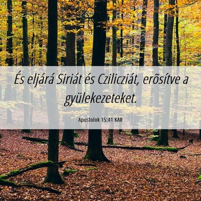 Picture 06 - Apostolok 15:41 KAR - És eljárá Siriát és Czilicziát, erõsítve - Bible Verse Picture