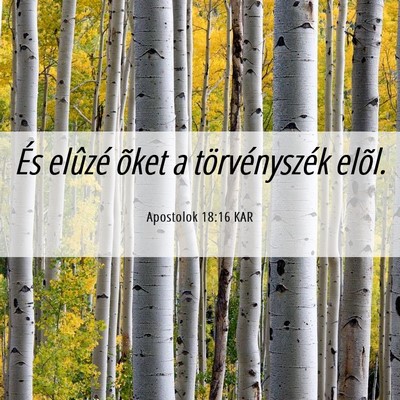 Picture 06 - Apostolok 18:16 KAR - És elûzé õket a törvényszék - Bible Verse Picture