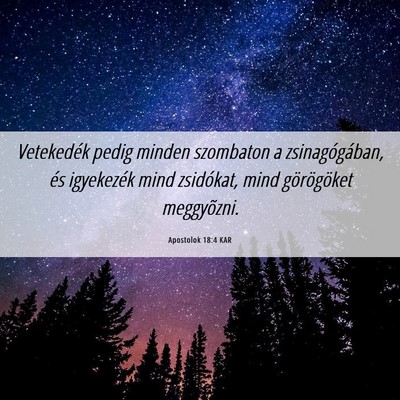 Picture 06 - Apostolok 18:4 KAR - Vetekedék pedig minden szombaton a - Bible Verse Picture