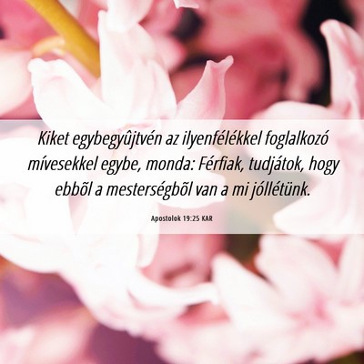 Picture 06 - Apostolok 19:25 KAR - Kiket egybegyûjtvén az ilyenfélékkel - Bible Verse Picture
