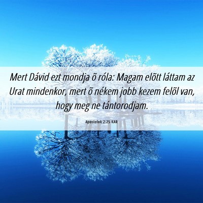 Picture 06 - Apostolok 2:25 KAR - Mert Dávid ezt mondja õ róla: Magam elõtt - Bible Verse Picture