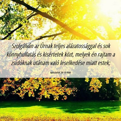 Picture 06 - Apostolok 20:19 KAR - Szolgálván az Úrnak teljes alázatossággal - Bible Verse Picture