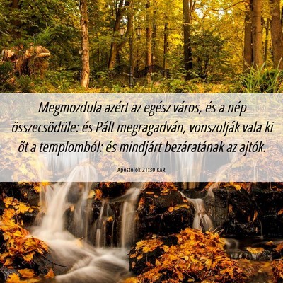 Picture 06 - Apostolok 21:30 KAR - Megmozdula azért az egész város, és a nép - Bible Verse Picture
