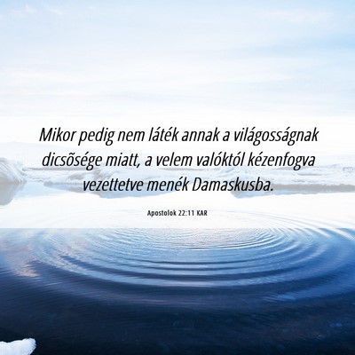 Picture 06 - Apostolok 22:11 KAR - Mikor pedig nem láték annak a világosságnak - Bible Verse Picture