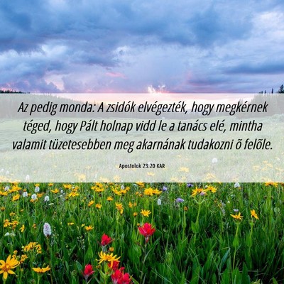 Picture 06 - Apostolok 23:20 KAR - Az pedig monda: A zsidók elvégezték, hogy - Bible Verse Picture