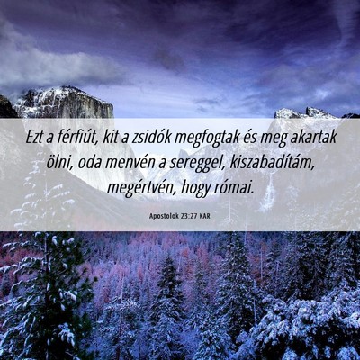 Picture 06 - Apostolok 23:27 KAR - Ezt a férfiút, kit a zsidók megfogtak és meg - Bible Verse Picture
