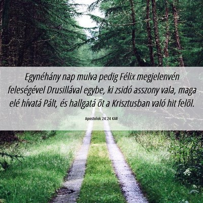 Picture 06 - Apostolok 24:24 KAR - Egynéhány nap mulva pedig Félix megjelenvén - Bible Verse Picture