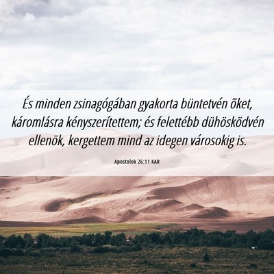 Picture 06 - Apostolok 26:11 KAR - És minden zsinagógában gyakorta büntetvén - Bible Verse Picture