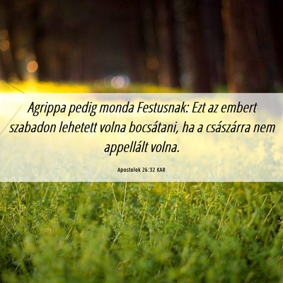 Picture 06 - Apostolok 26:32 KAR - Agrippa pedig monda Festusnak: Ezt az embert - Bible Verse Picture