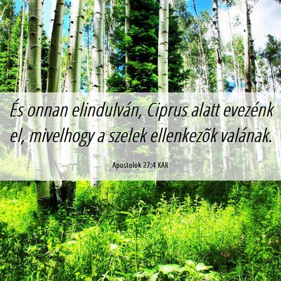 Picture 06 - Apostolok 27:4 KAR - És onnan elindulván, Ciprus alatt evezénk el, - Bible Verse Picture