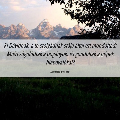 Picture 06 - Apostolok 4:25 KAR - Ki Dávidnak, a te szolgádnak szája által ezt - Bible Verse Picture