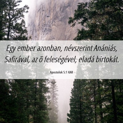 Picture 06 - Apostolok 5:1 KAR - Egy ember azonban, névszerint Anániás, - Bible Verse Picture