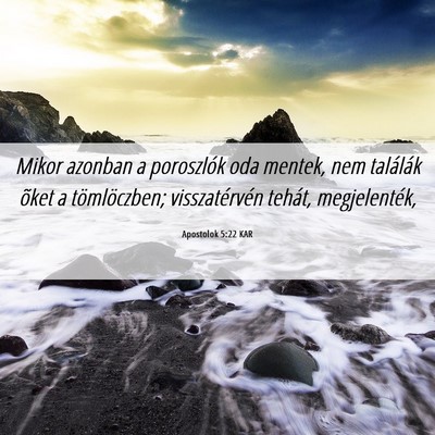 Picture 06 - Apostolok 5:22 KAR - Mikor azonban a poroszlók oda mentek, nem - Bible Verse Picture