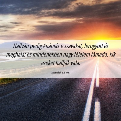 Picture 06 - Apostolok 5:5 KAR - Hallván pedig Anániás e szavakat, lerogyott - Bible Verse Picture