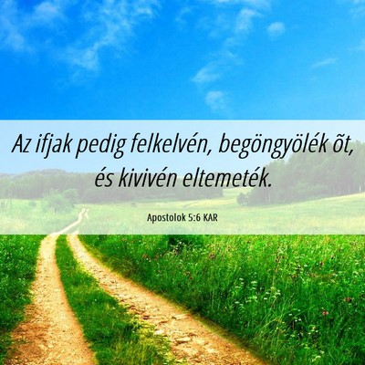 Picture 06 - Apostolok 5:6 KAR - Az ifjak pedig felkelvén, begöngyölék õt, - Bible Verse Picture