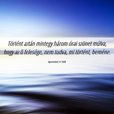 Picture 06 - Apostolok 5:7 KAR - Történt aztán mintegy három órai szünet - Bible Verse Picture